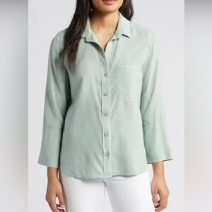 Velvet Hearts Green Button-up Shirt Size 8
